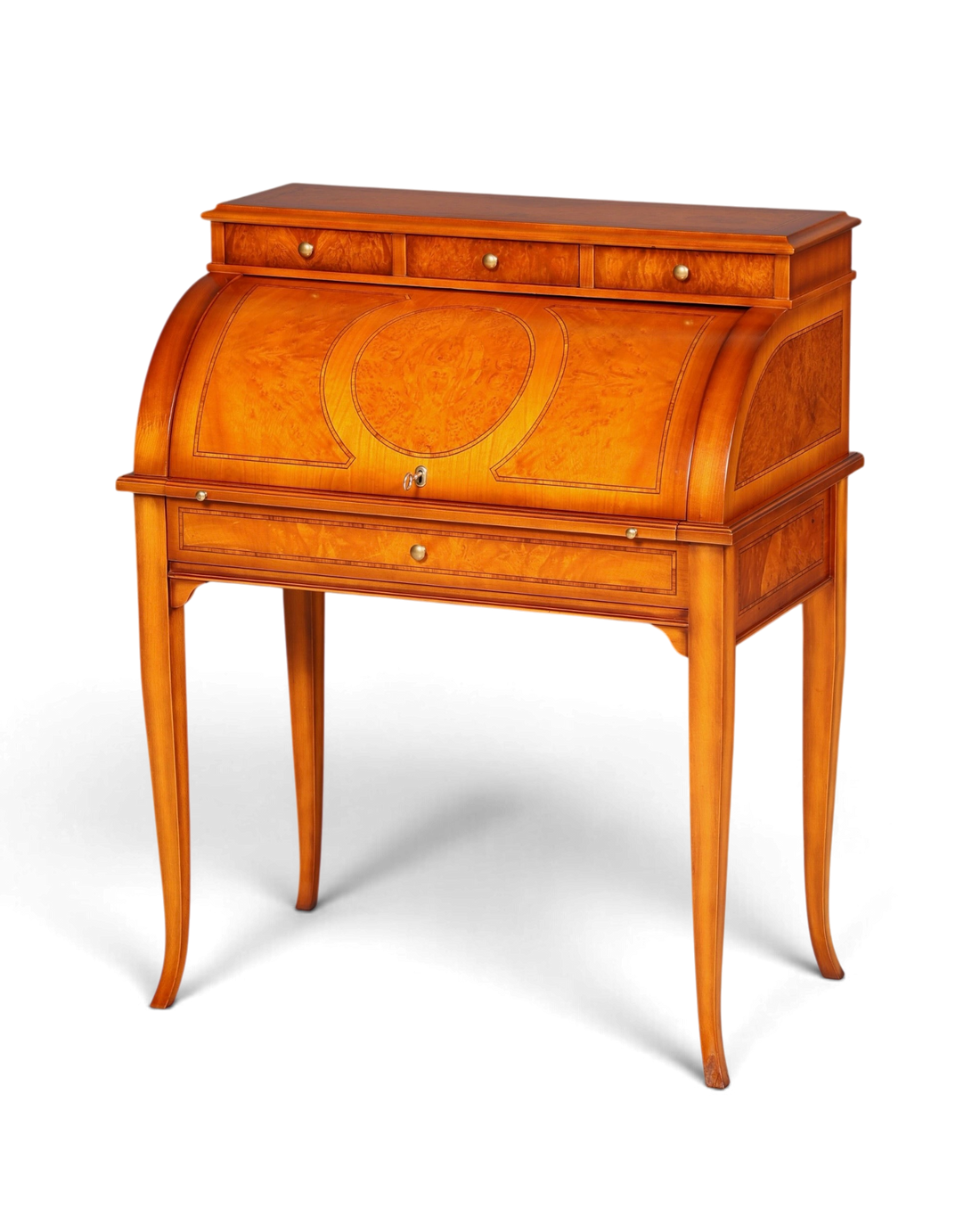 Hauptstadt Möblerei Rollsekretär im Barock Stil aus Holz mit Zylinder-Rollverschluss und eleganter Maserung