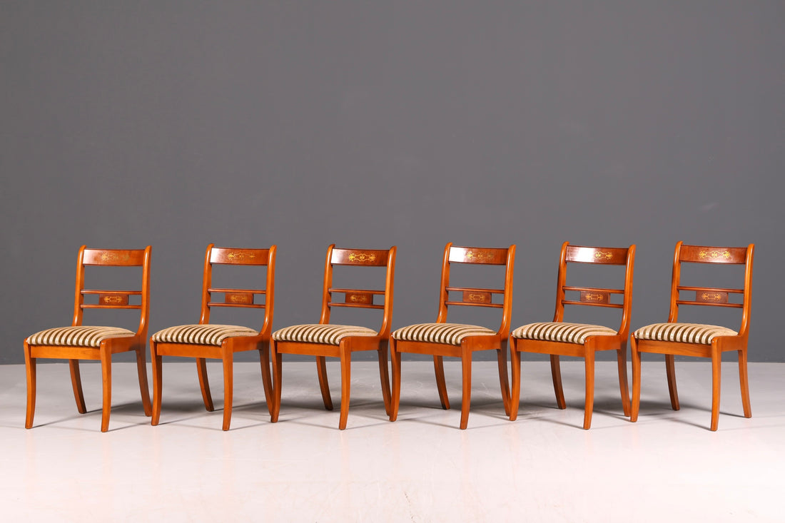 G034 Finish cm 6x Edle Englische Stühle Englisch Dining Chairs Antik 60er Jahre Regency Küchenstühle Stuhlset (Kopie)