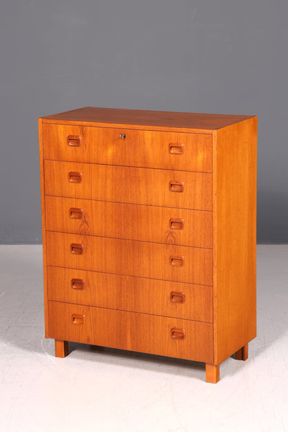 Wunderschöne Mid Century Kommode Teak Danish Design Vintage Vertiko 60s 70s Schrank Schubladenkommode Holz Retro