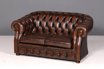 Beautiful Original Chesterfield Centurion 2-Seater Couch Real Leather Sofa English UK Leather Sofa Antique