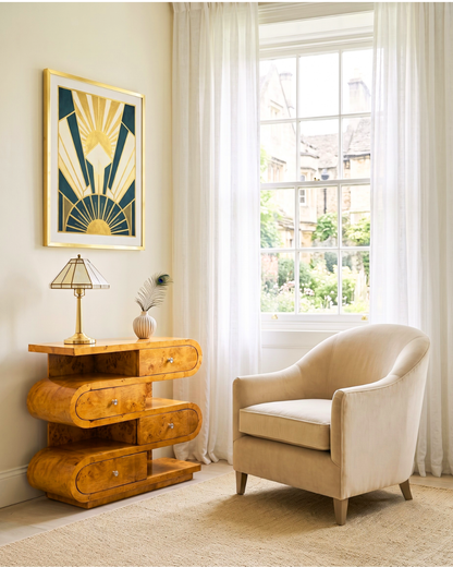 Traumhaftes Art Deco Stil Sideboard Bücherregal Biedermeier Antik Stil Kommode Regal