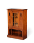 Hauptstadt Möblerei Jugendstil Vitrine aus massivem Eichenholz mit Glastür und offenem Ablagefach im antiken Design