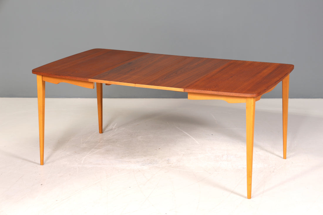 Traumhafter Mid Century Esstisch ausziehbarer Danish Design Teak Holz Küchentisch Esszimmer Tisch
