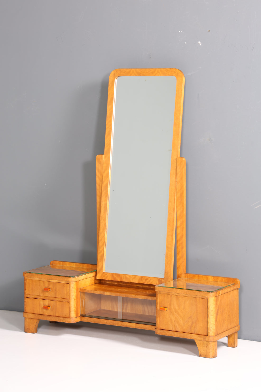 Wunderschöne Art Deco Spiegelkommode Antik Sideboard mit Spiegel Frisierkommode Vitrine