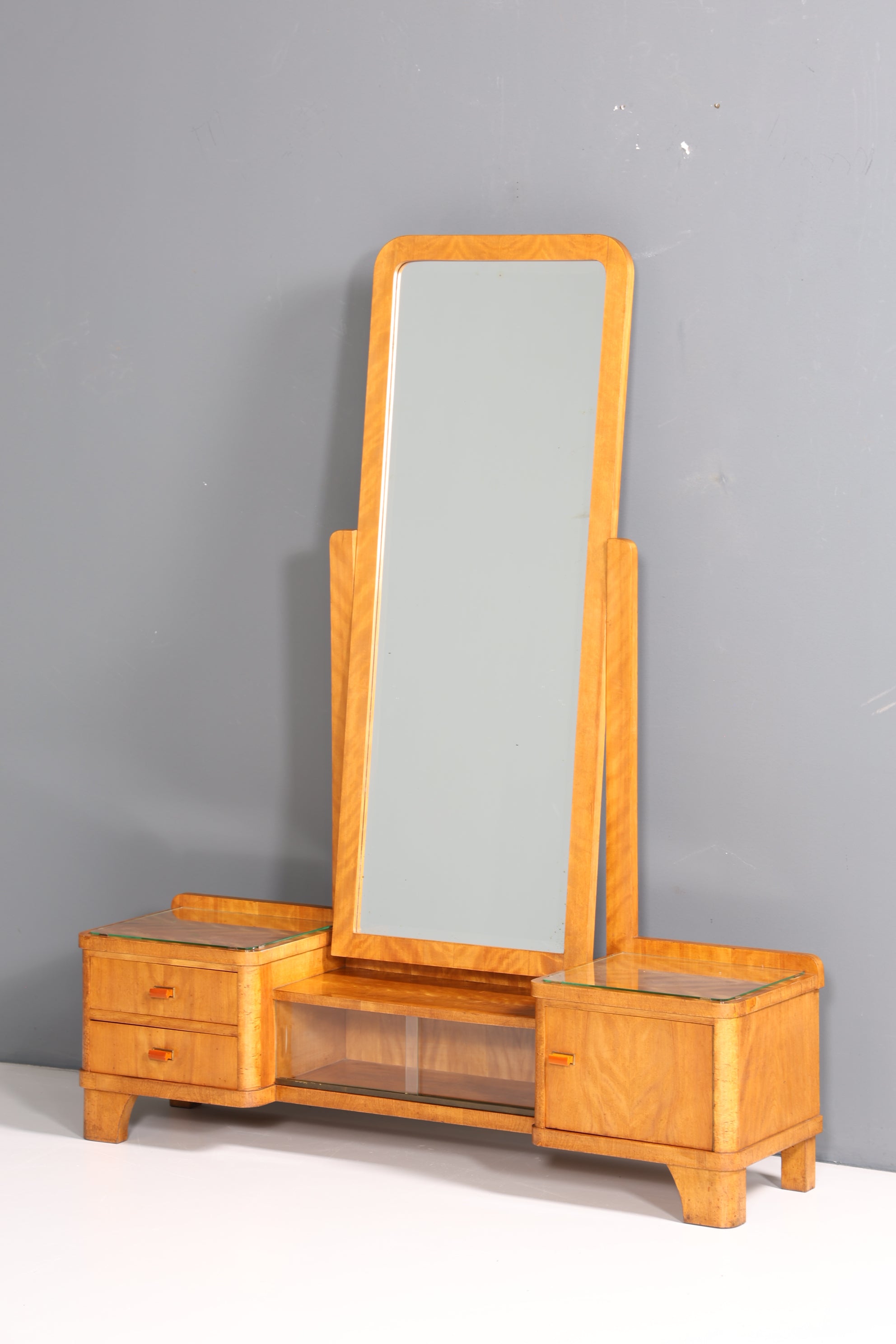 Wunderschöne Art Deco Spiegelkommode Antik Sideboard mit Spiegel Frisierkommode Vitrine