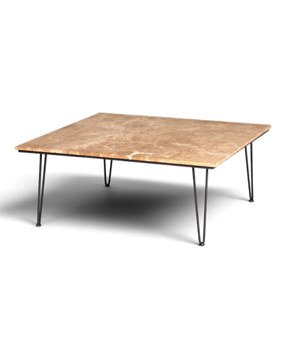 Wunderschöner XXL Couchtisch mit Marmorplatte Tisch mit Hairpin Legs Ablagetisch
