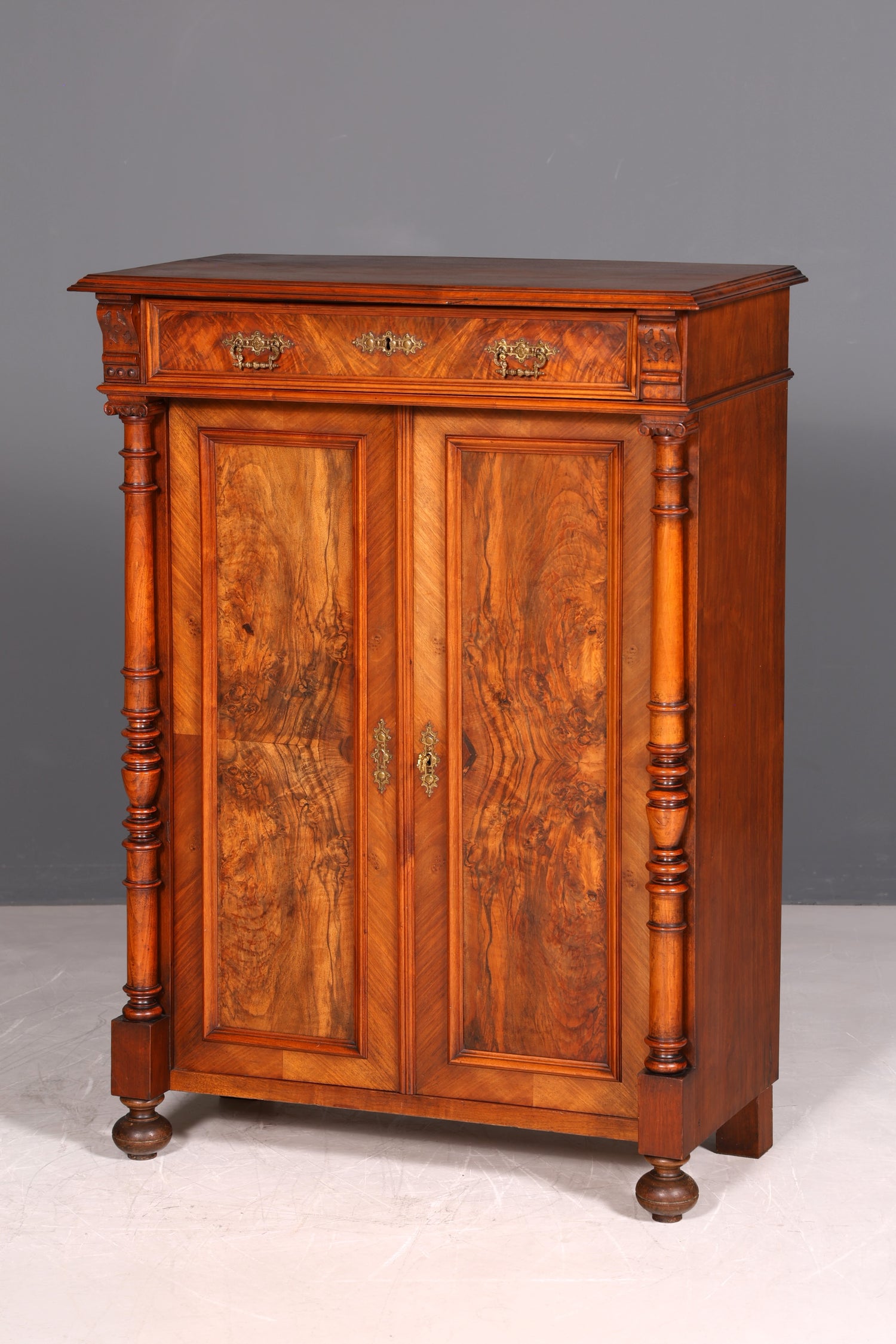 G108 Finish Traumhaftes Gründerzeit Vertiko Jugendstil Schrank Antik Highboard Kommode