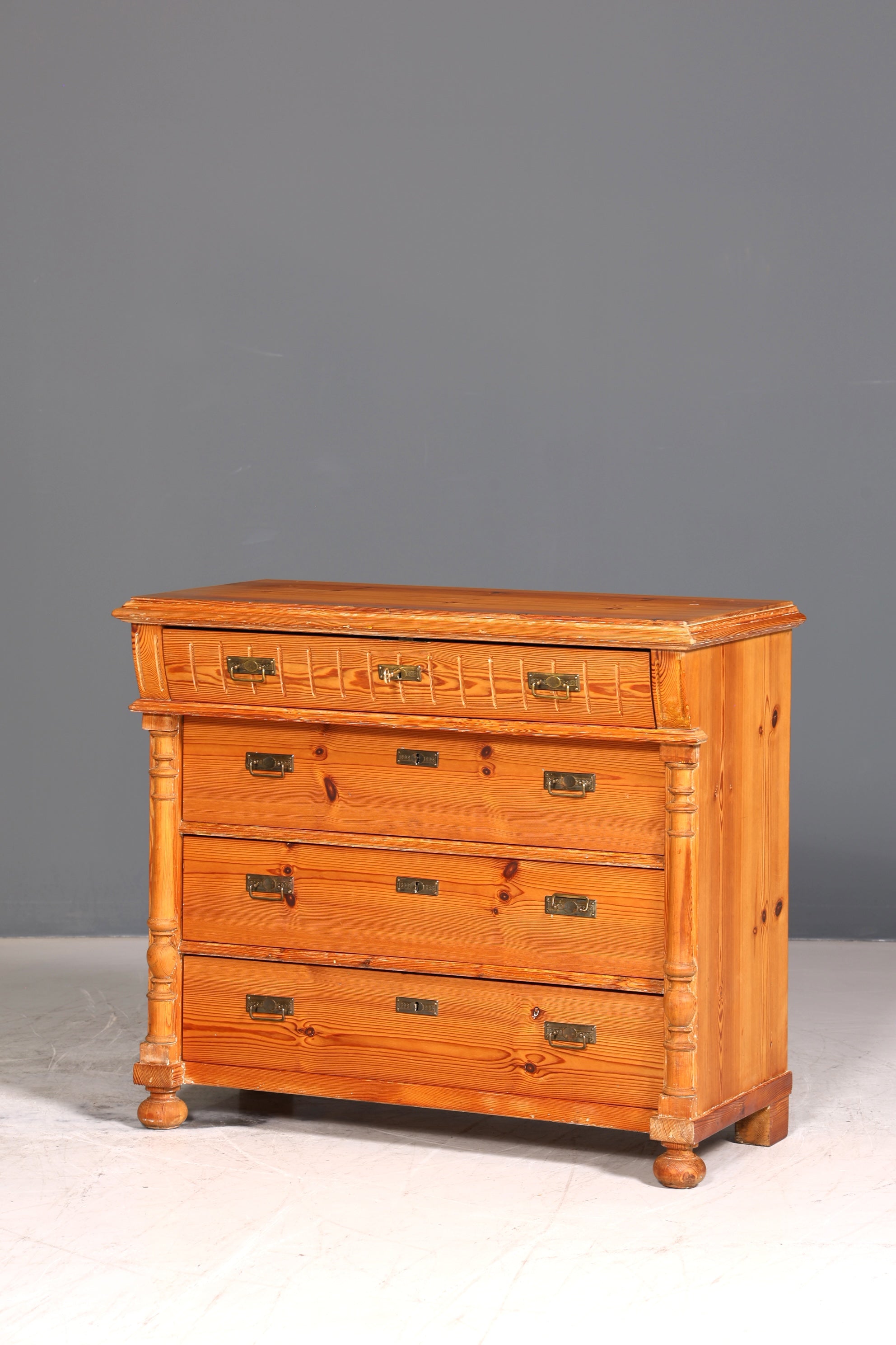 Wunderschöne Gründerzeit Kommode Weichholz Antik um 1880 Landhaus Stil Jugendstil Schubladen Kommode