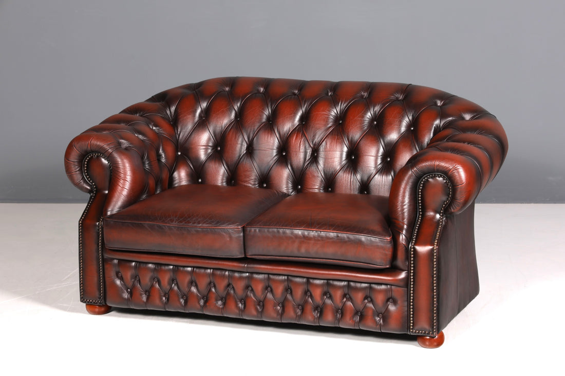F857 Finish Wunderschöne Original Chesterfield Centurion 2-Sitzer Couch Englisches echt Leder Sofa UK