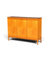 Hauptstadt Möblerei Mid Century Highboard aus massivem Holz mit markanter Maserung und Retro-Design der 60er Jahre