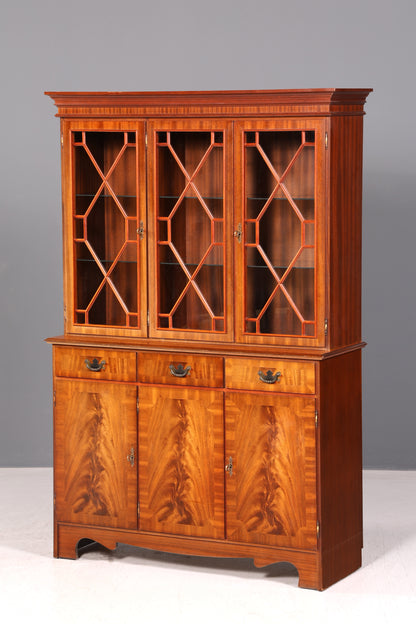 Wunderschöne Englische Vitrine Bibliothek Bücherschrank Glasvitrine Buffet Schrank Echt Holz Antik Vintage