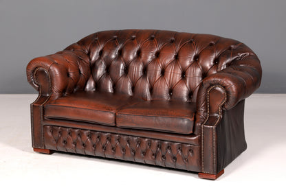 Wunderschöne Original Chesterfield Centurion 2-Sitzer Couch Englisch Echt Leder Sofa Ledersofa Vintage