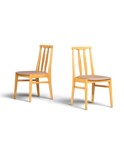 2x Schlichte Mid Century Stühle Retro Stuhlset Danish Design Küchenstühle Esszimmer Stühle