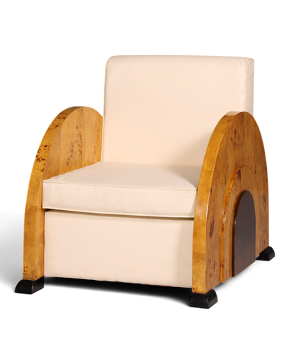 Wunderschöner Art Deco Design Sessel Clubsessel Birke Armlehnsessel 2 von 2