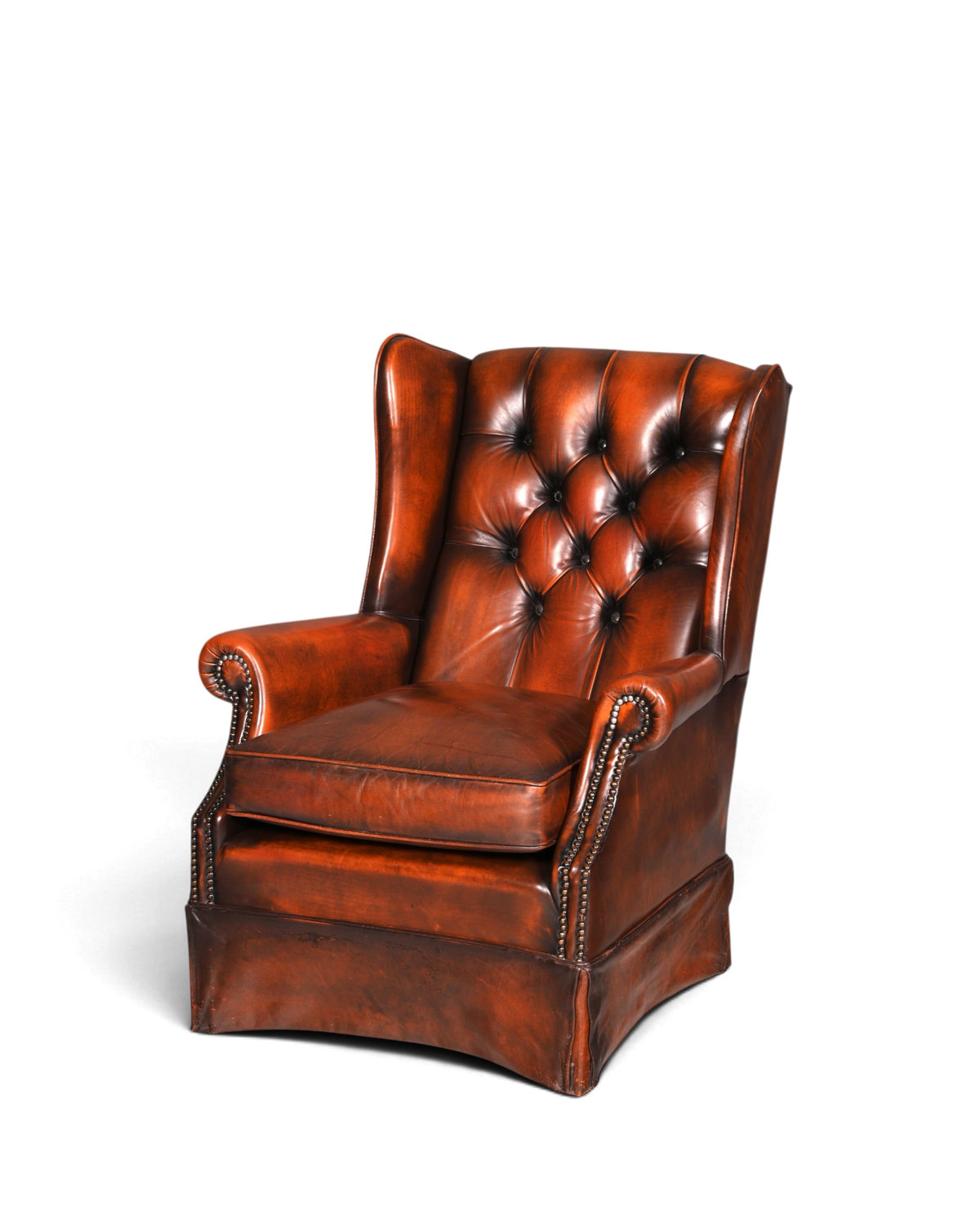 Original Chesterfield Ohrenbacken Sessel Englisch Leder Herrensessel UK – Hauptstadt Möblerei Berlin