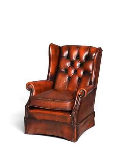 Original Chesterfield Ohrenbacken Sessel Englisch Leder Herrensessel UK Armlehnsessel