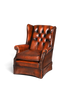 Original Chesterfield Ohrenbacken Sessel Englisch Leder Herrensessel UK Armlehnsessel
