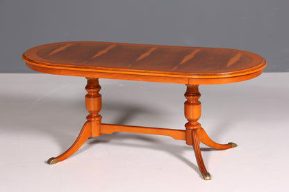 Dreamy English coffee table, antique style yew, Regency style side table