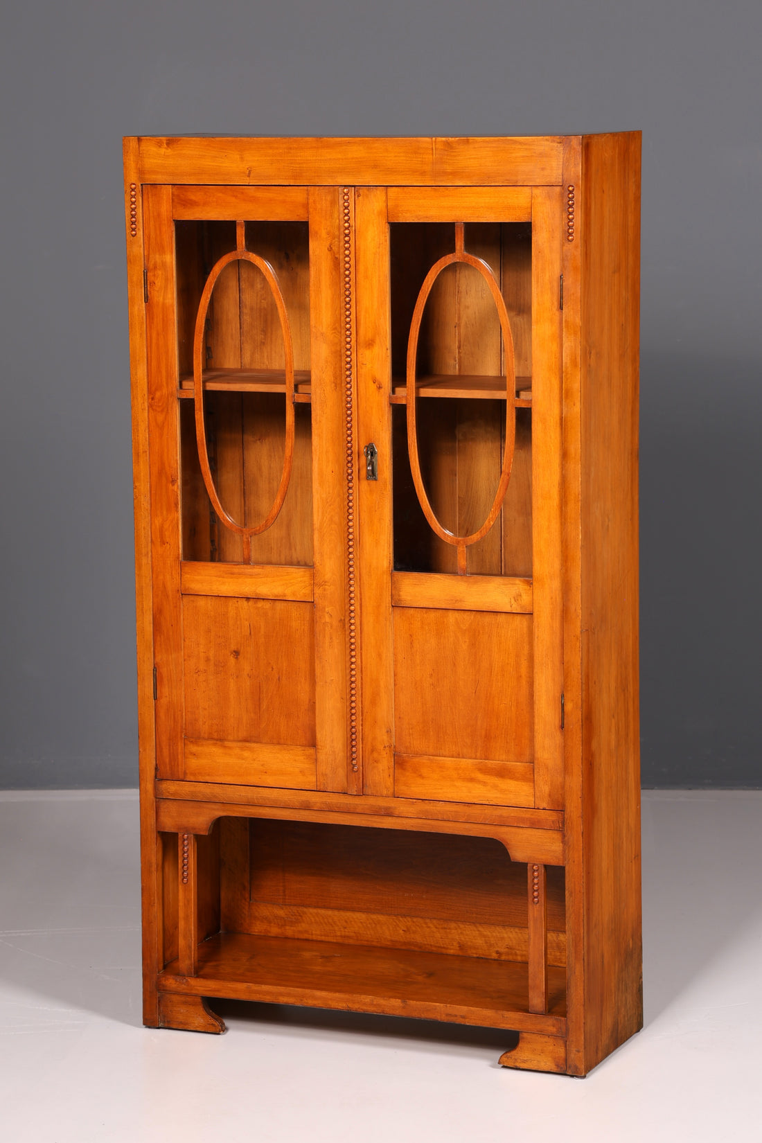 Dreamy Art Nouveau oak display cabinet, bookcase, glass cabinet, china cabinet, cupboard