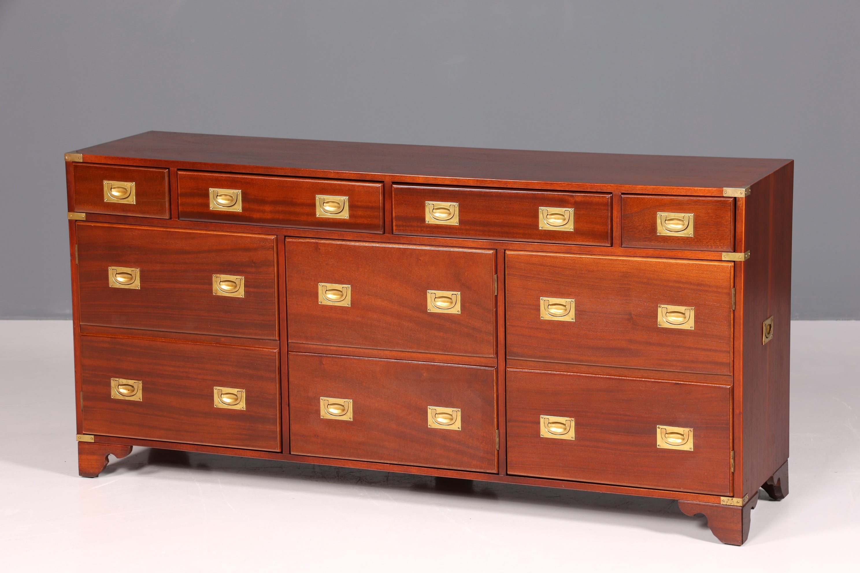 Beeindruckendes Maritim Sideboard Englische Schiffs Kommode Englisch Antik Schrank Military Chest