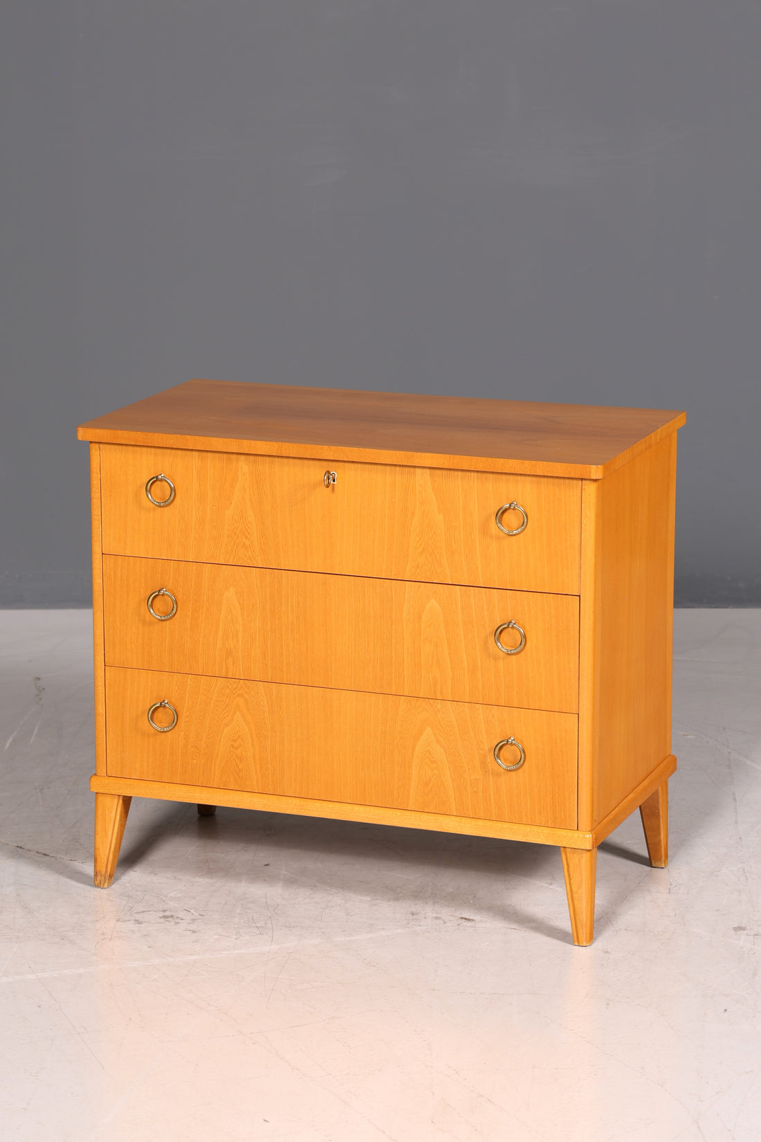 Schlichte Mid Century Kommode Vintage Flur Kommode 60s Schubladenkommode