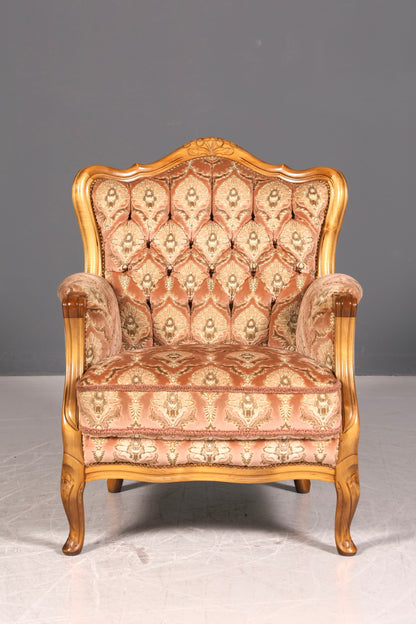 Edler Chippendale Armlehnsessel Barock Stil Sessel Samt Stoff Armchair Antik 2 von 2