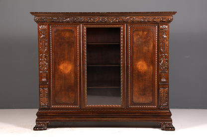 Wunderschöner Neorenaissance Bücherschrank Antik Vitrine Herrenzimmer Gründerzeit Schrank Regal Vintage