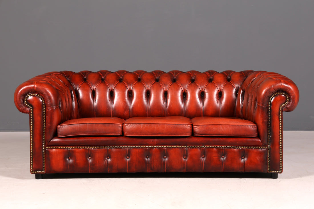 Wunderschönes Original Chesterfield Sofa 3- Sitzer echt Leder Couch Englisch