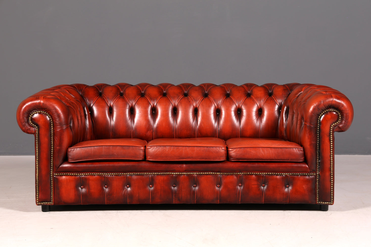 Wunderschönes Original Chesterfield Sofa 3- Sitzer echt Leder Couch Englisch