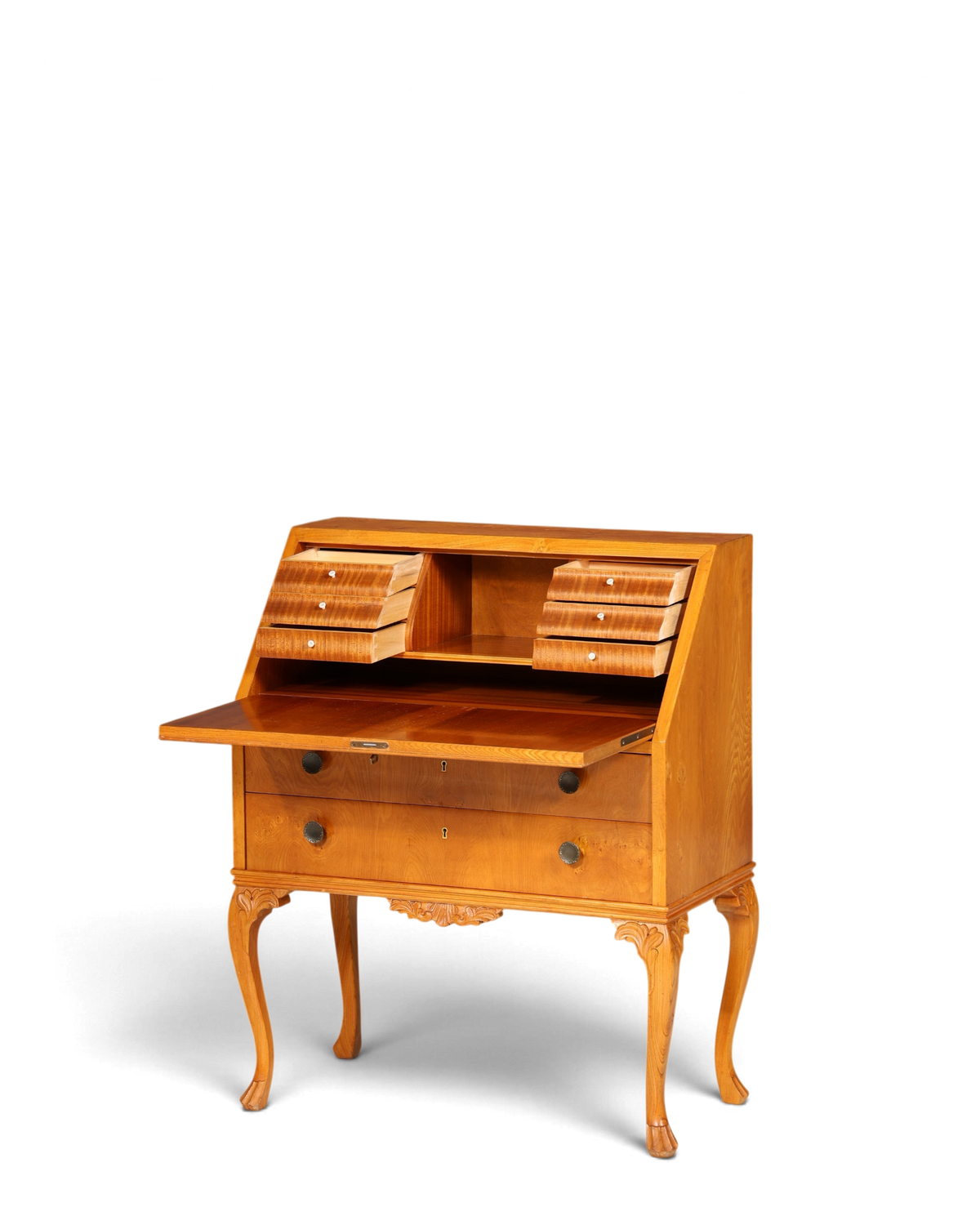 Wunderschöner Sekretär Chippendale Stil Antik um 1940 Büro Kommode Schreibkommode