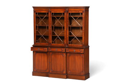 Hauptstadt Möblerei englische Mahagoni Vitrine mit Sprossentüren und Unterschrank im antiken Bibliotheksstil