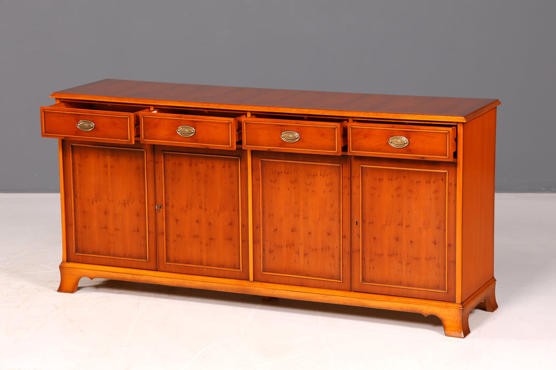 Beautiful original Heldense yew sideboard, English buffet cabinet, antique vintage cupboard