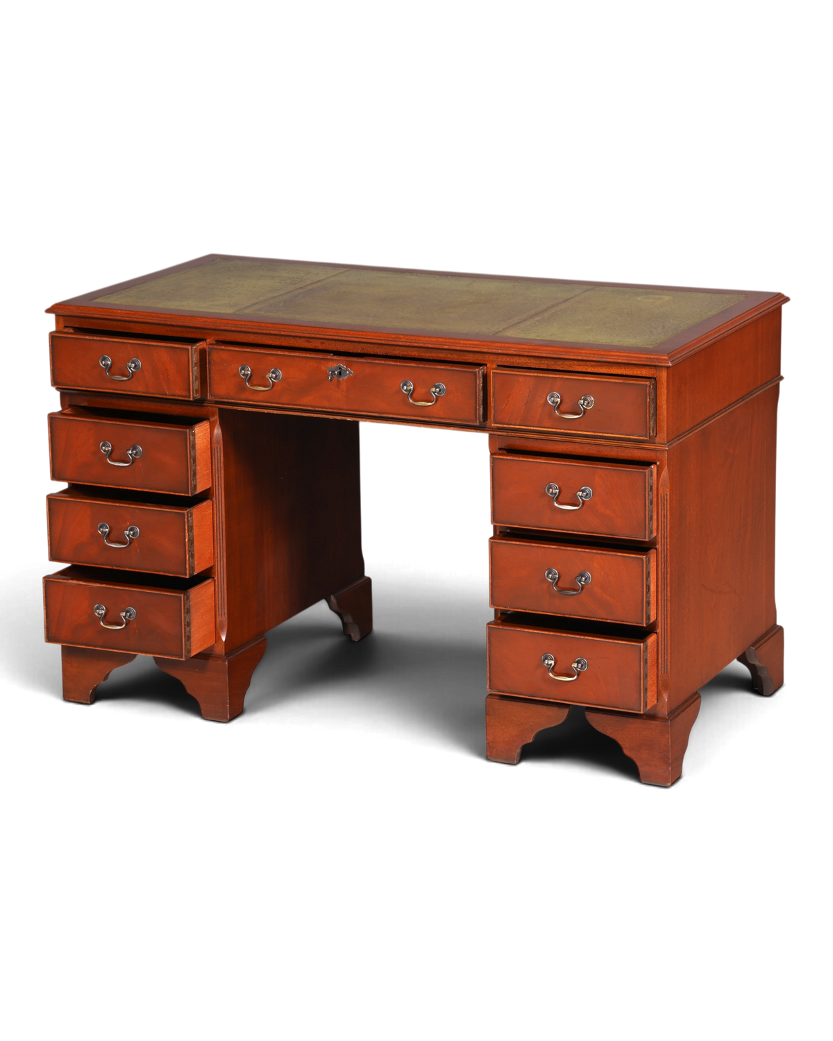 Wunderschöner Englischer Schreibtisch echt Lederauflage Bürotisch Antik Stil Office Desk