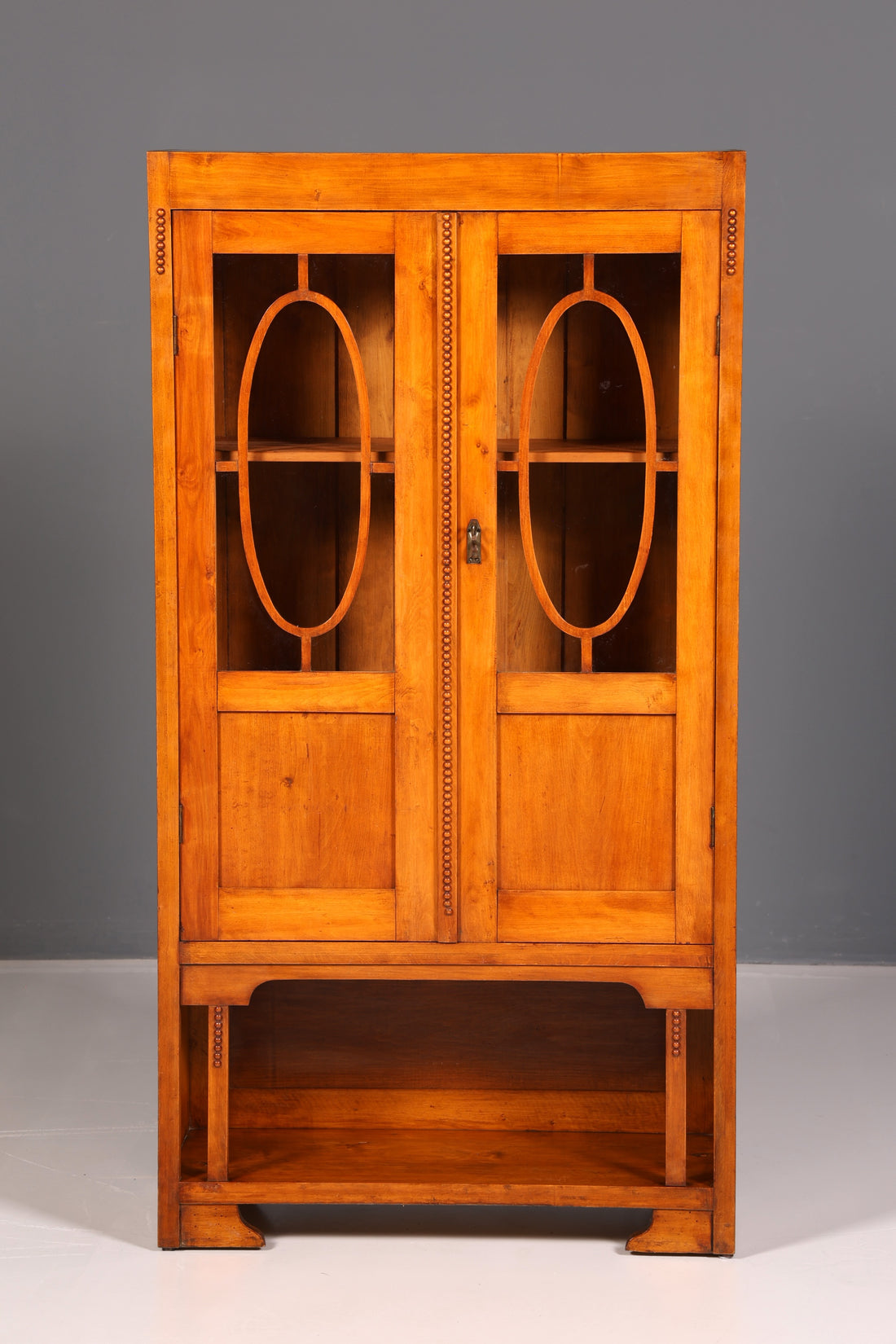 Dreamy Art Nouveau oak display cabinet, bookcase, glass cabinet, china cabinet, cupboard