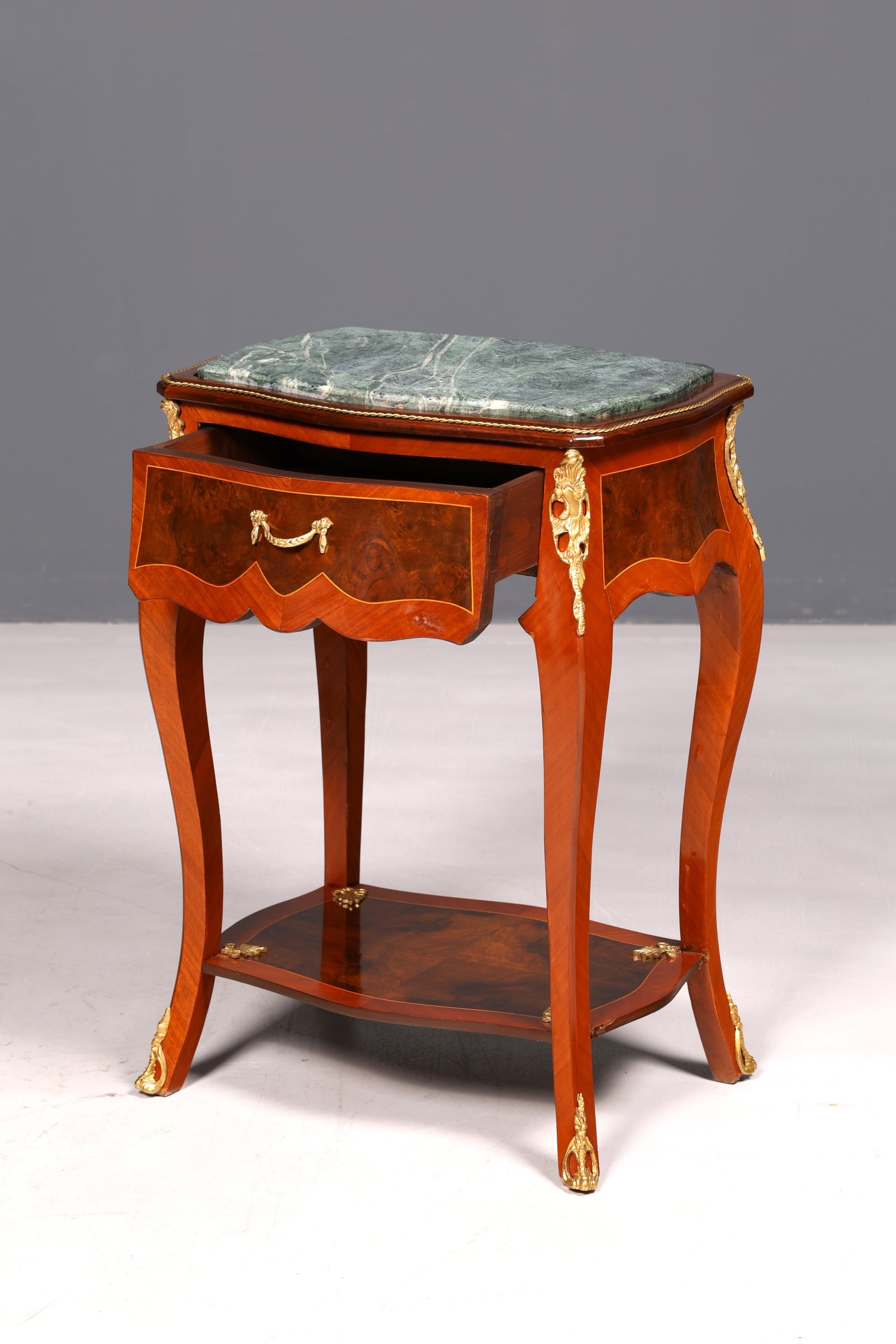 Dreamy Louis XV side table, Baroque style, marble console table, chest of drawers, telephone table