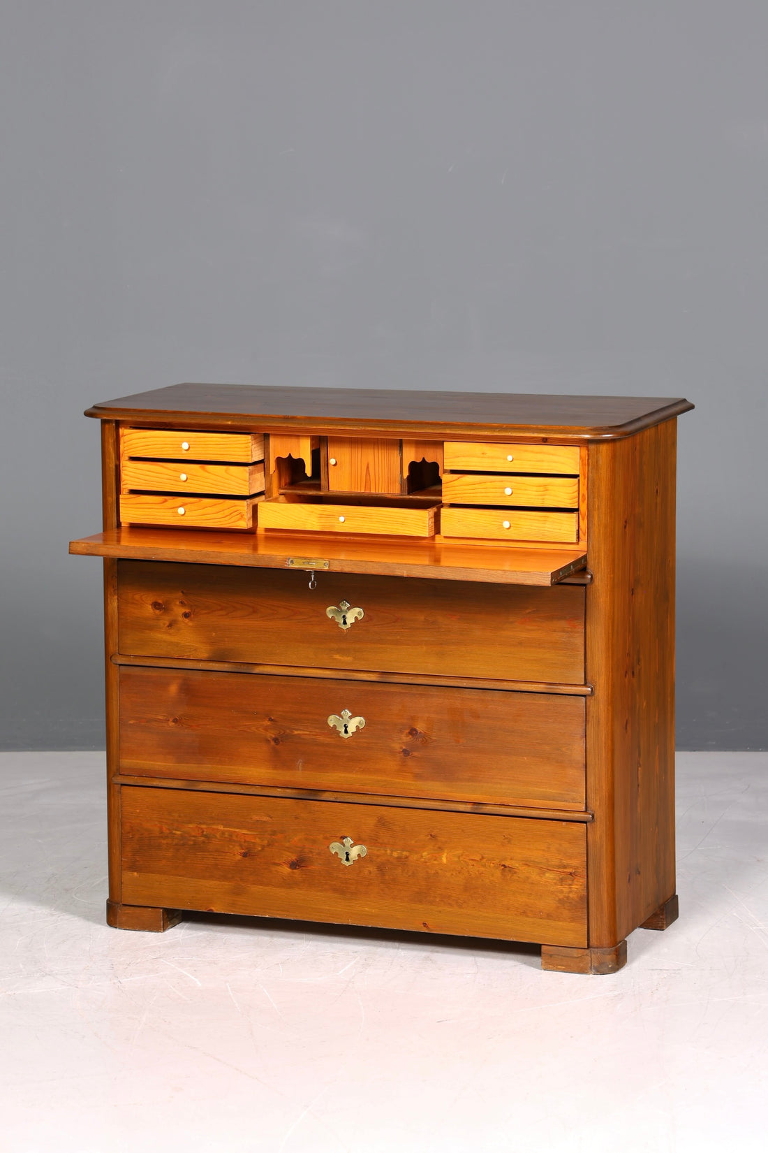 F970 Finish cm Stilvolle Louis Philippe Kommode Nussbaum Gründerzeit Schubladenkommode um 1890