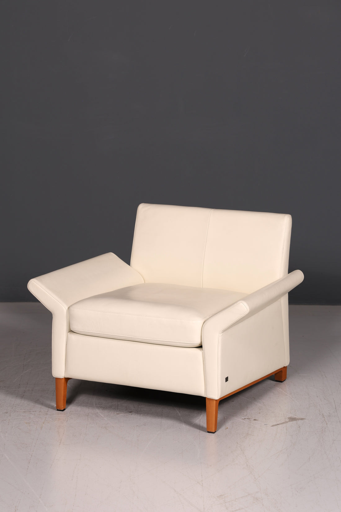 Wunderschöner Original Rolf Benz Sessel Modell 3300 Creme Echtleder Ledersessel Designer Loungesessel