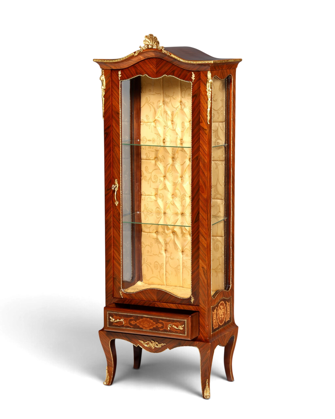 Traumhafte Barock Stil Vitrine Antik Stil Sammler Schrank Intarsien Glasschrank