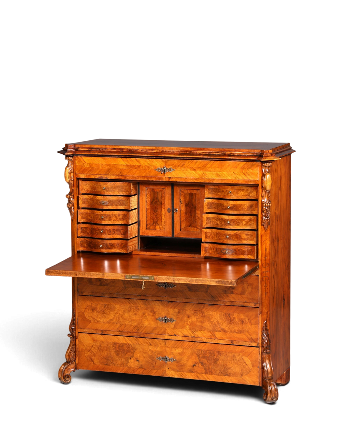 Wunderschöner Louis Philippe Sekretär Vertiko Highboard Schreibsekretär Massivholz