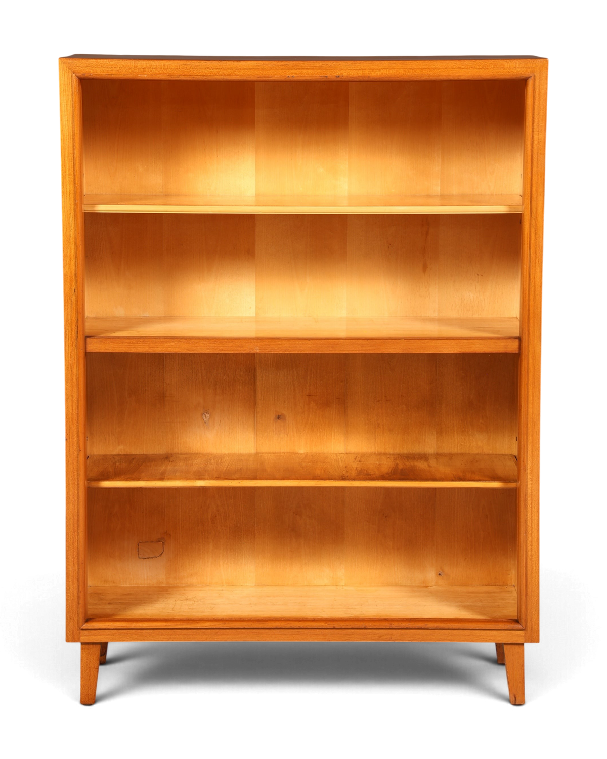 Hauptstadt Möblerei Mid Century Regal aus Holz mit höhenverstellbaren Einlegeböden und schöner Maserung im 60er Stil
