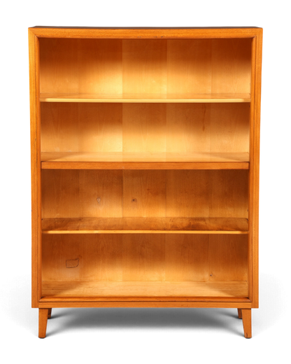 Hauptstadt Möblerei Mid Century Regal aus Holz mit höhenverstellbaren Einlegeböden und schöner Maserung im 60er Stil