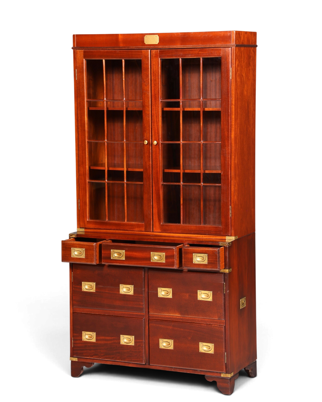 Wunderschöner Maritimer Vitrinenschrank Englischer Schrank echt Holz Bibliothek Englische Anrichte