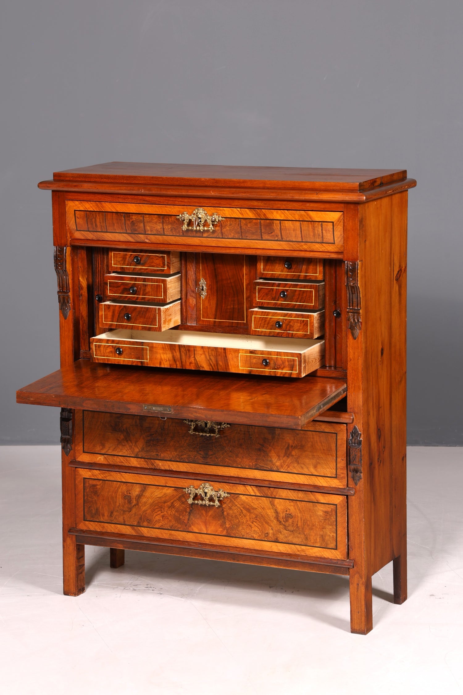 G517 Finish cm Wunderschöner Gründerzeit Sekretär Kommode Jugendstil Schubladenkommode Antik Vertiko (Kopie)
