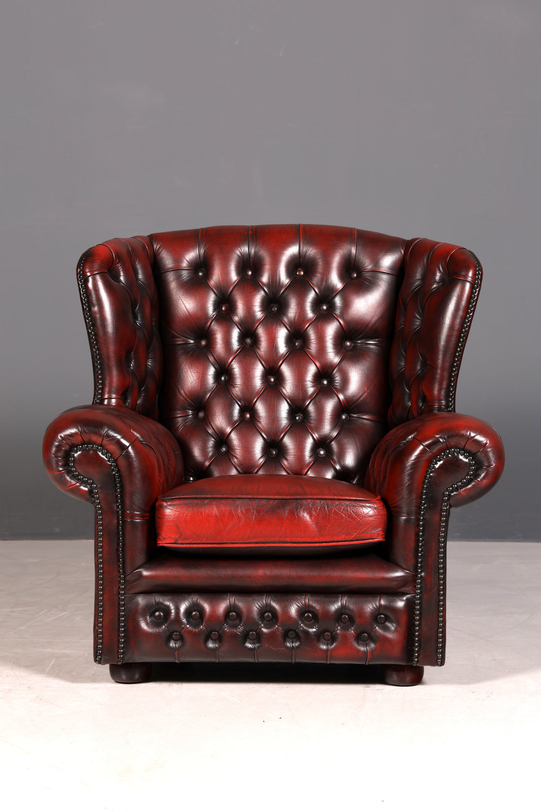 G582 Finish Original Chesterfield Ohrenbacken Sessel Englisch Leder Herrensessel UK Armlehnsessel (Kopie)