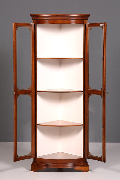 Edle Original Selva Eckvitrine Antik Stil Glasvitrine Schrank Geschirrschrank Eckregal