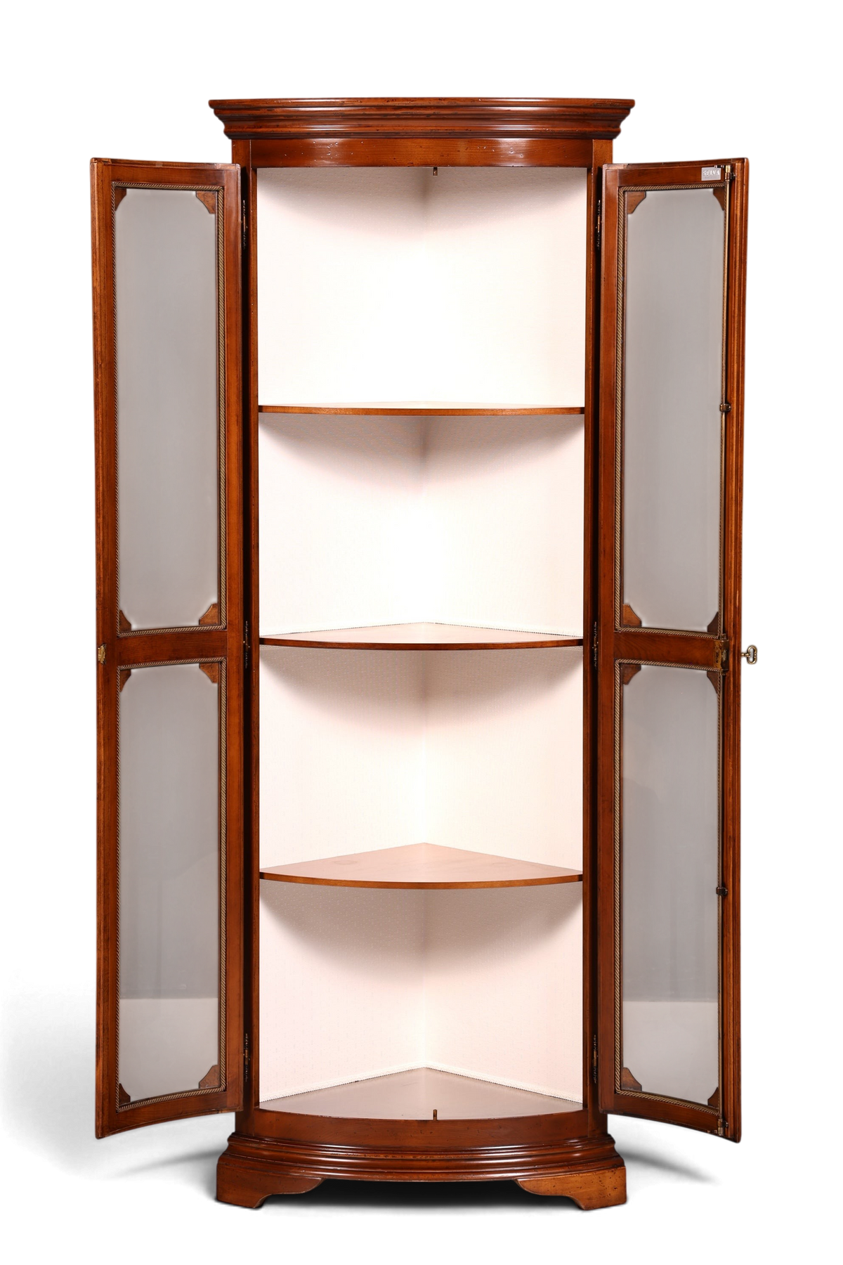 Edle Original Selva Eckvitrine Antik Stil Glasvitrine Schrank Geschirrschrank Eckregal
