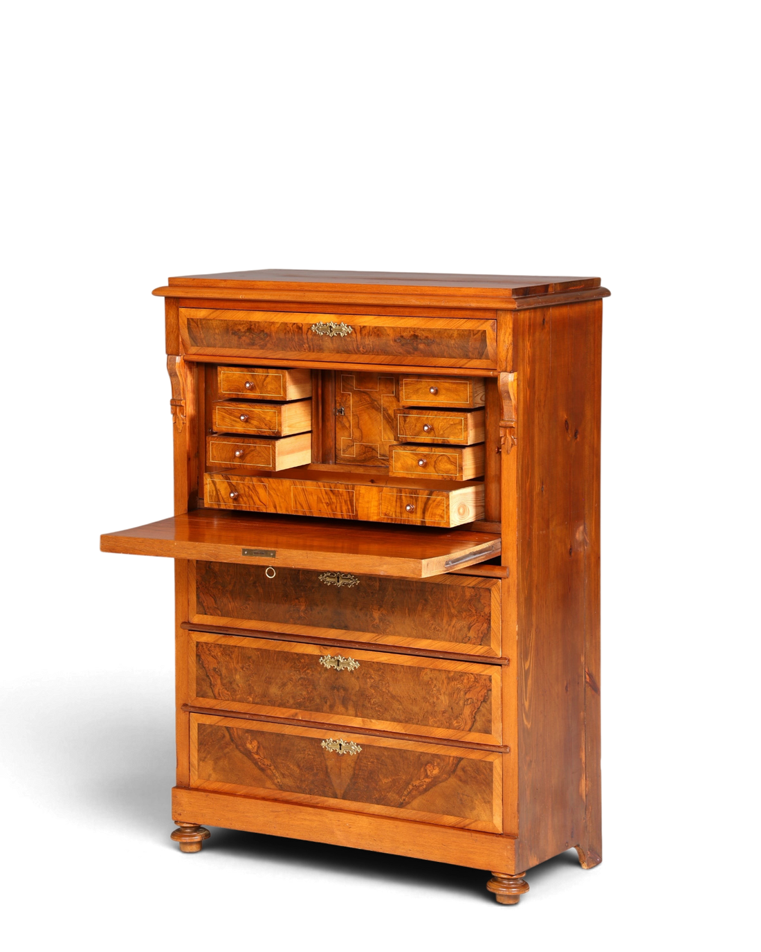 Stilvoller Gründerzeit Sekretär Vertiko Highboard Jugendstil Kommode Schrank um 1880