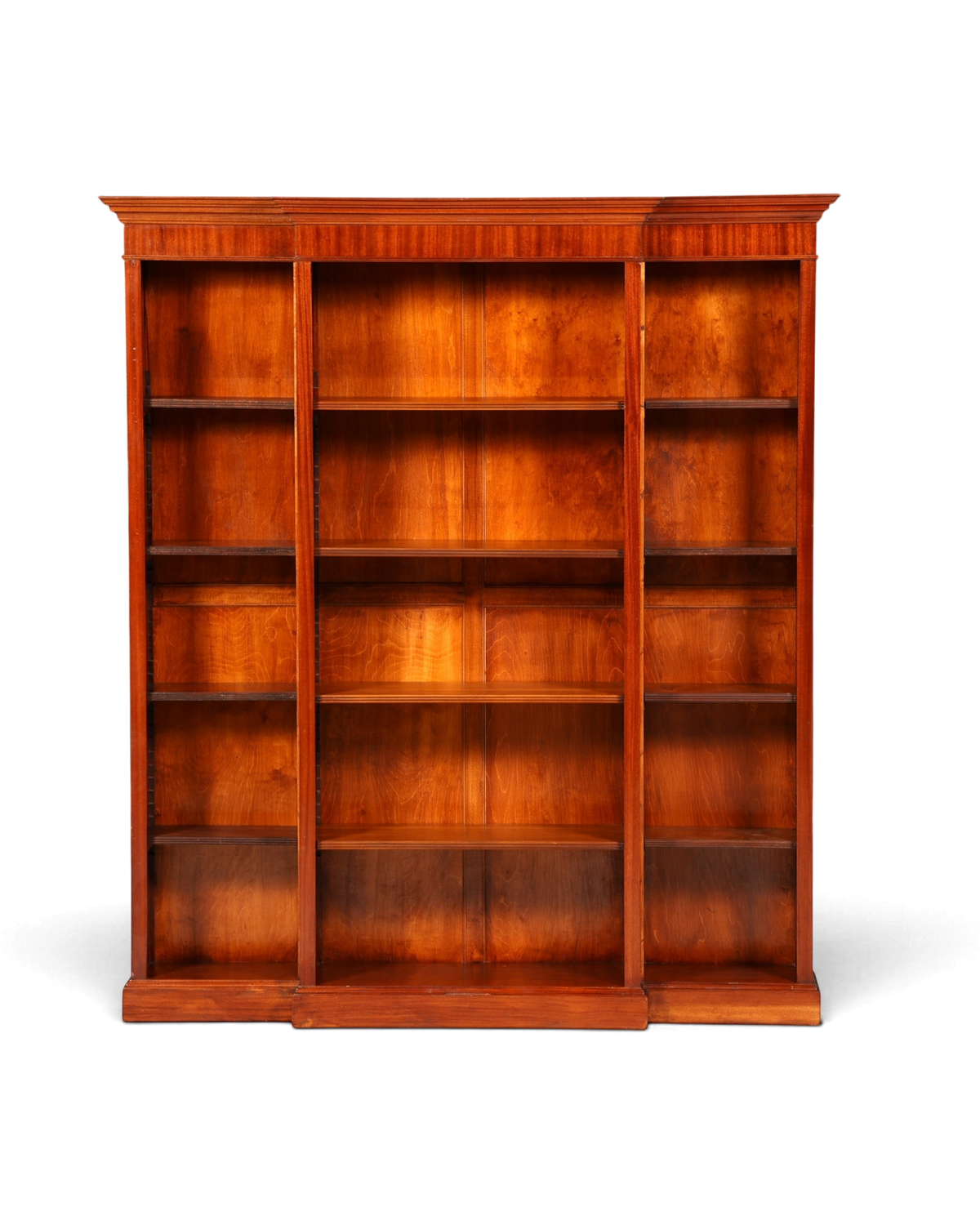 Hauptstadt Möblerei englisches Bücherregal aus massivem Holz mit höhenverstellbaren Einlegeböden in warmer Optik