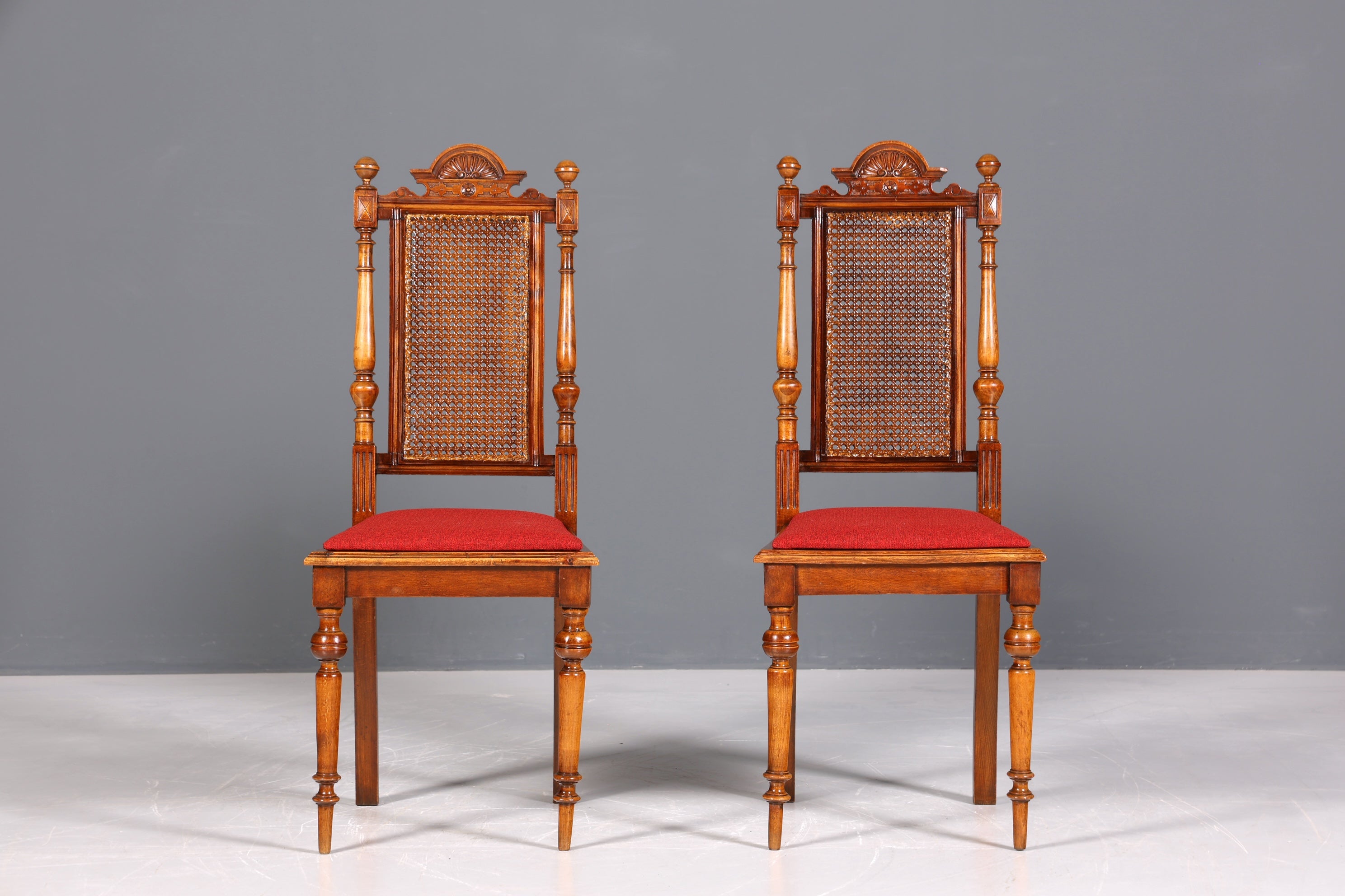 2x Traumhafte Gründerzeit Stühle Antik Korbgeflecht Stuhl Set Antik Wiener Geflecht Küchenstuhl