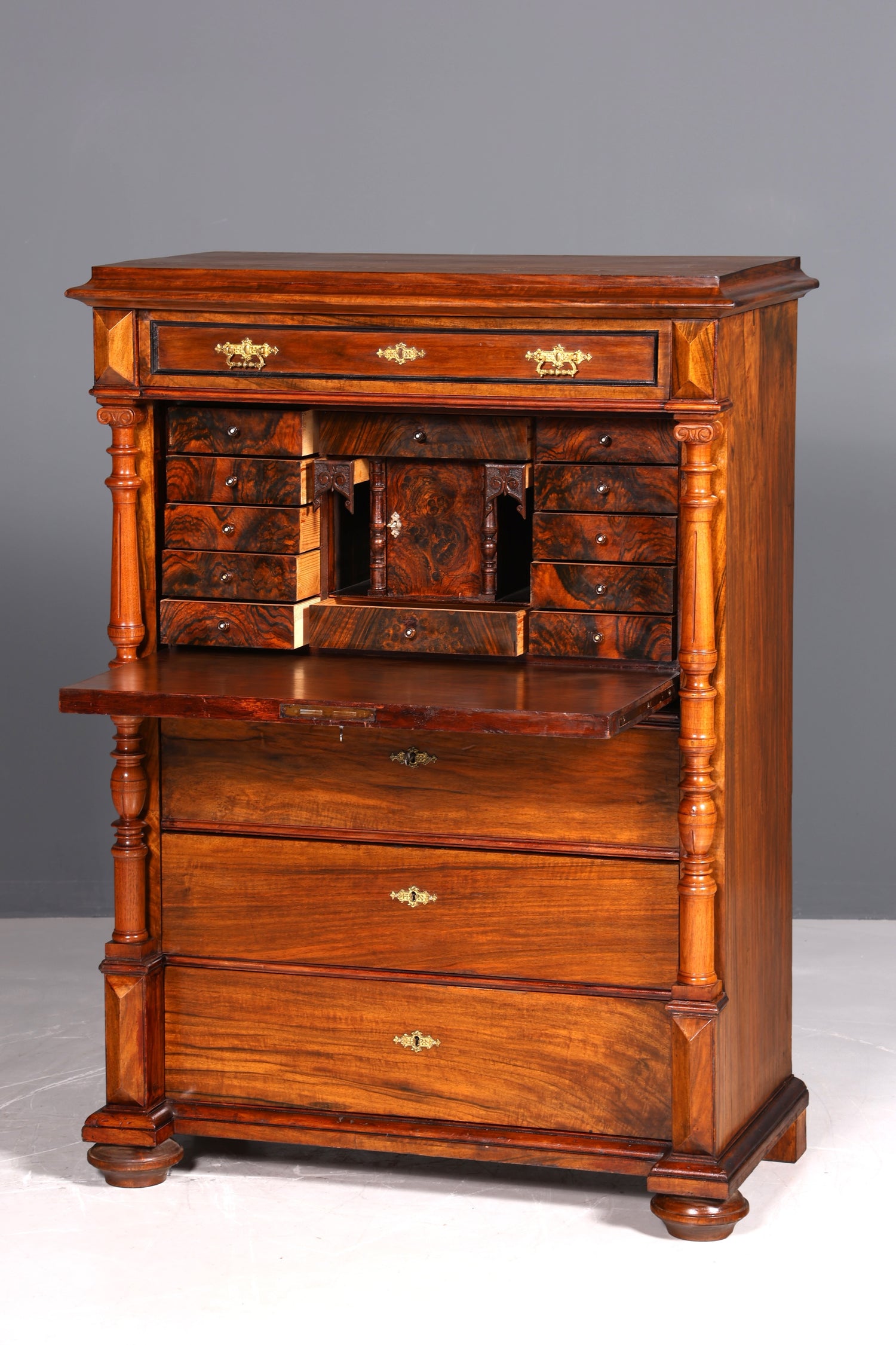 Traumhafter Gründerzeit Sekretär Vertiko Highboard Louis Philippe Kommode Sekretär Schrank um 1880